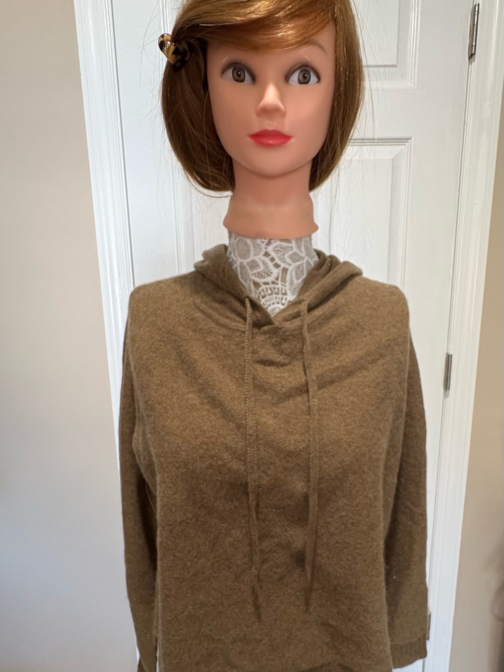 Jason Wu Soft Brown Hooded Crewneck Sweater